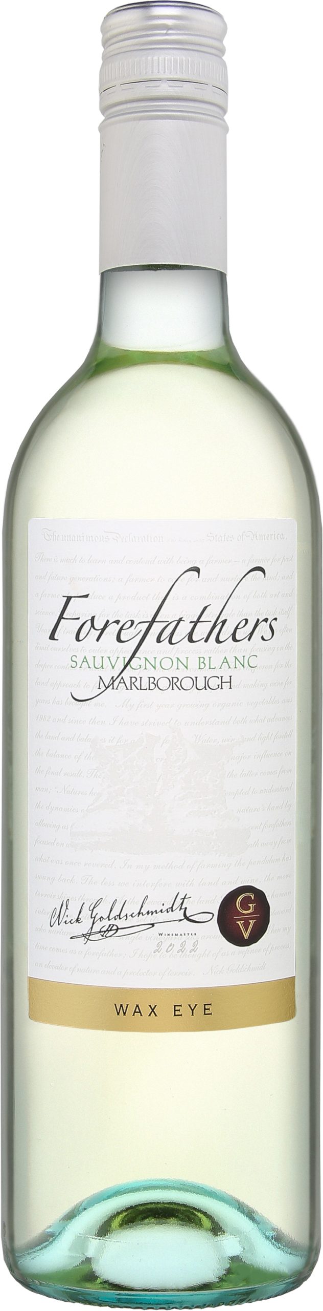 Goldschmidt Vineyard Forefathers Wax Eye Vineyard Sauvignon Blanc 2022  Front Bottle Shot