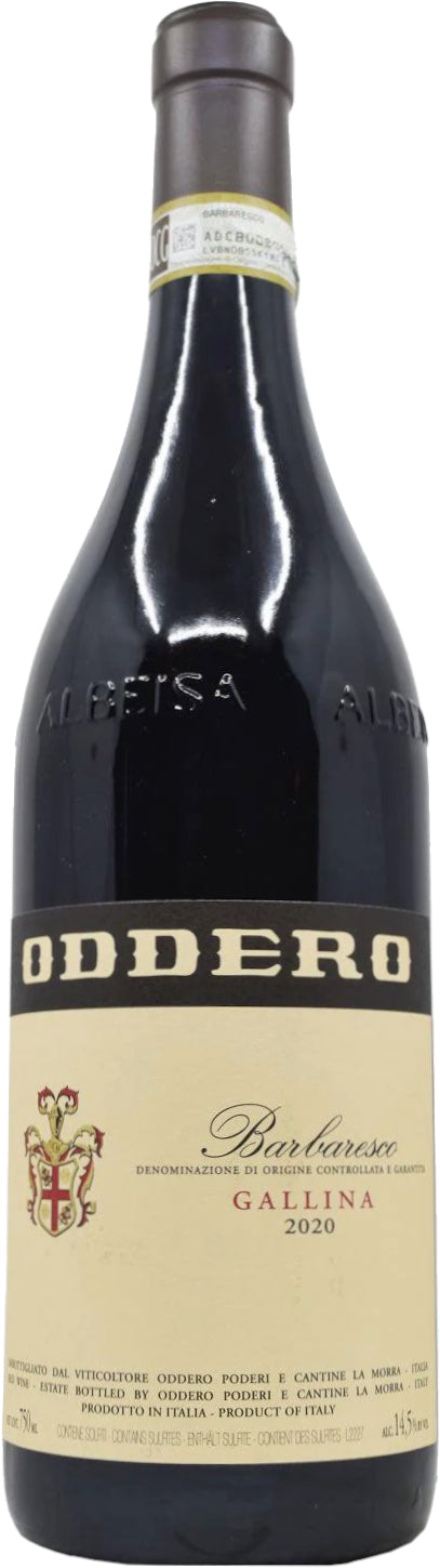 Oddero Barbaresco Gallina 2020  Front Bottle Shot