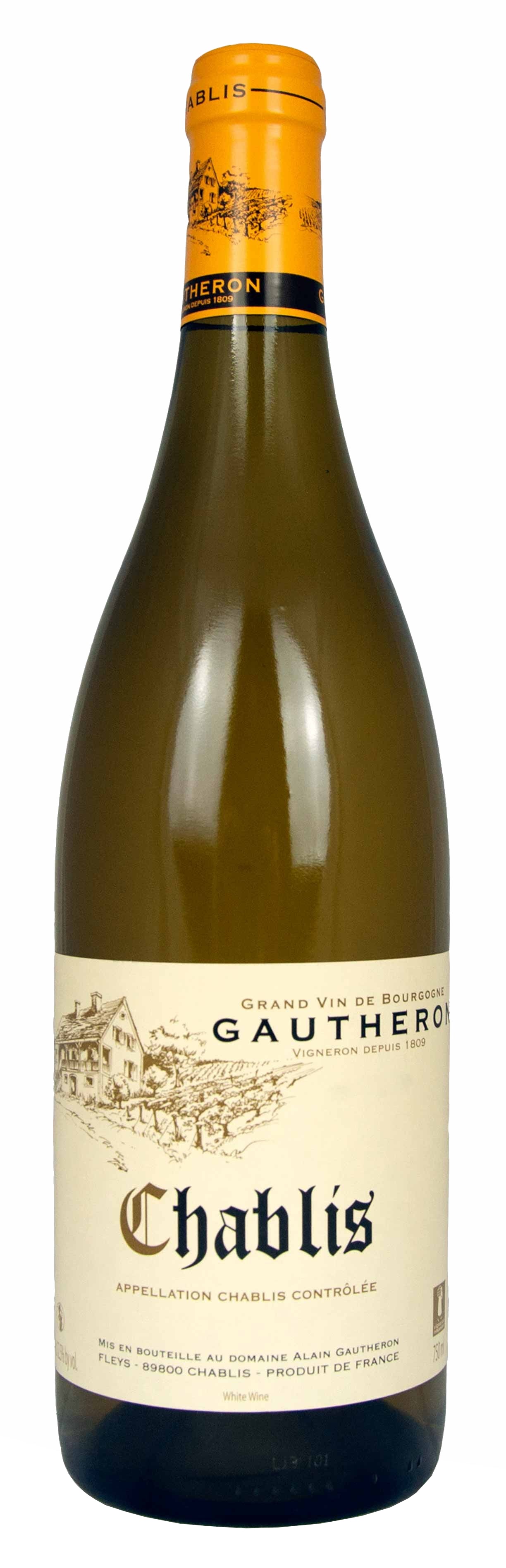 Alain Gautheron Chablis 2022  Front Bottle Shot
