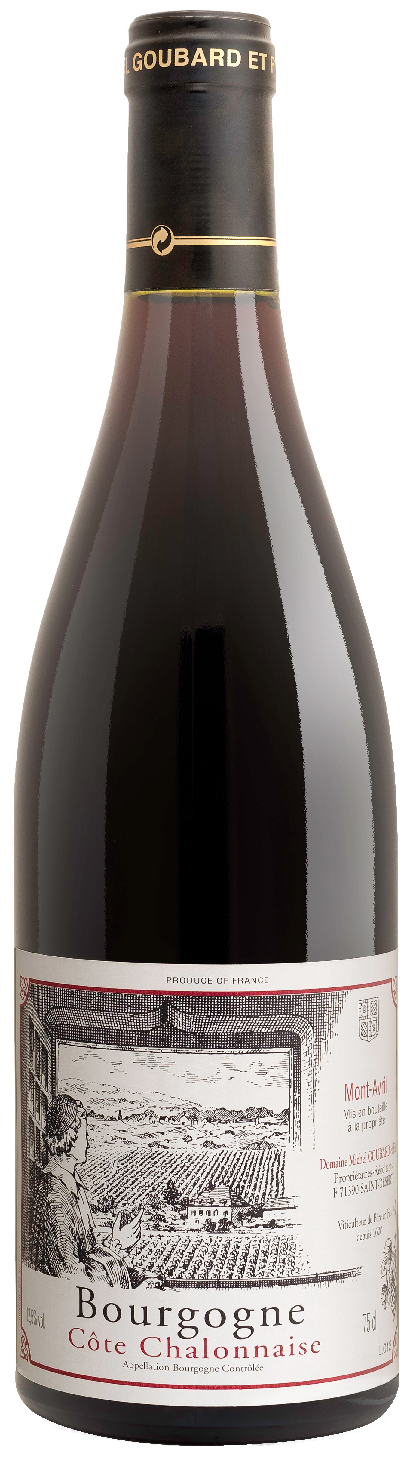 Michel Goubard Bourgogne Cote Chalonnaise Mont-Avril Rouge 2022  Front Bottle Shot