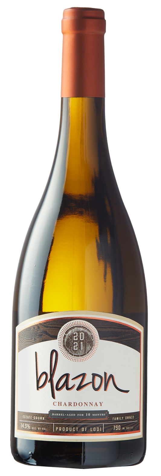 Blazon Chardonnay 2021  Front Bottle Shot