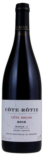 Julien Barge Cote Rotie Cote Brune 2016  Front Bottle Shot