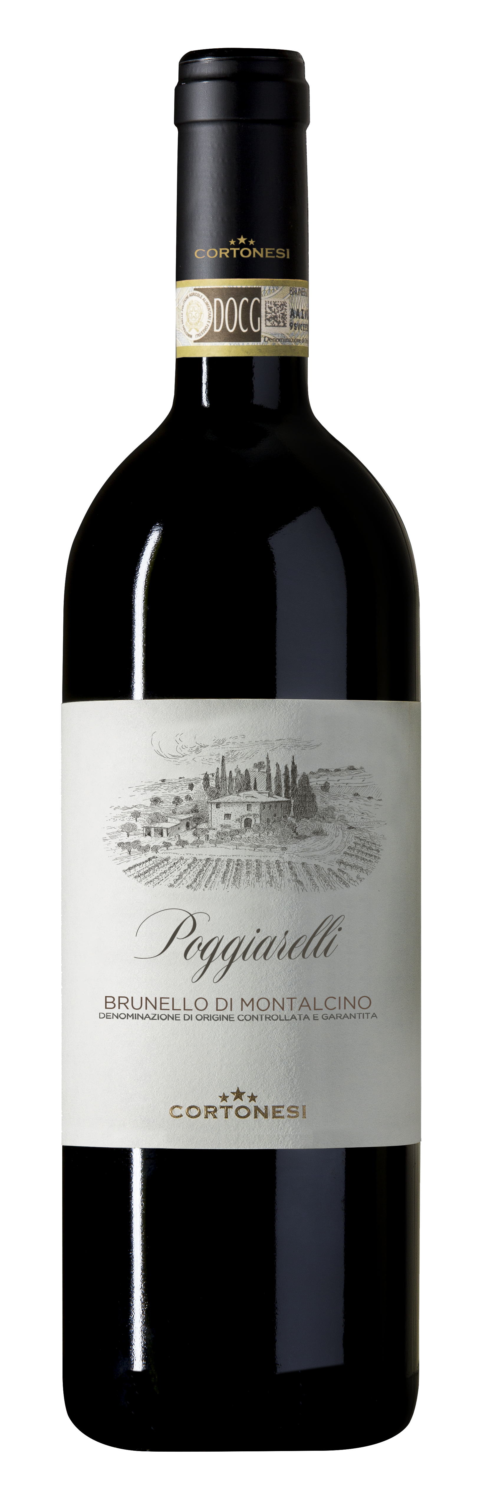 Cortonesi Poggiarelli Brunello di Montalcino 2018  Front Bottle Shot