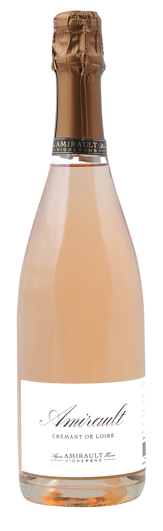 Domaine Xavier et Agnes Amirault Cremant de Loire Rose Brut Nature  Front Bottle Shot