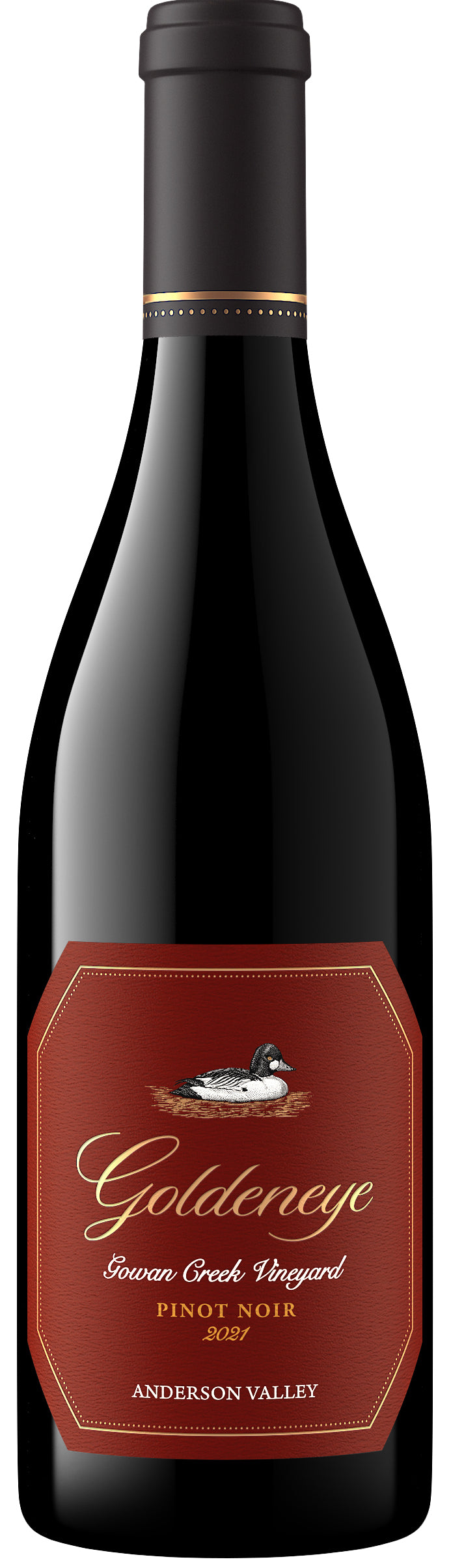 Goldeneye Gowan Creek Vineyard Pinot Noir 2021  Front Bottle Shot