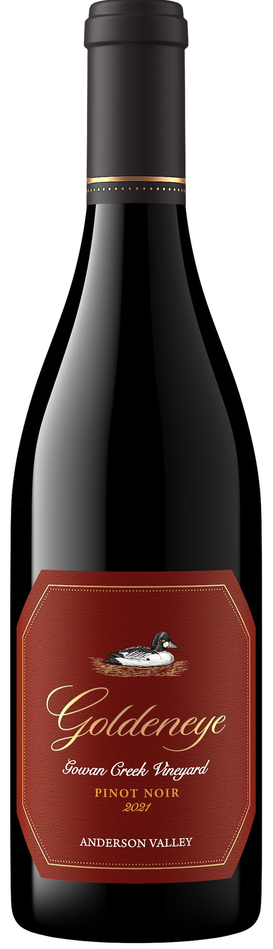 Goldeneye Gowan Creek Vineyard Pinot Noir 2021  Front Bottle Shot