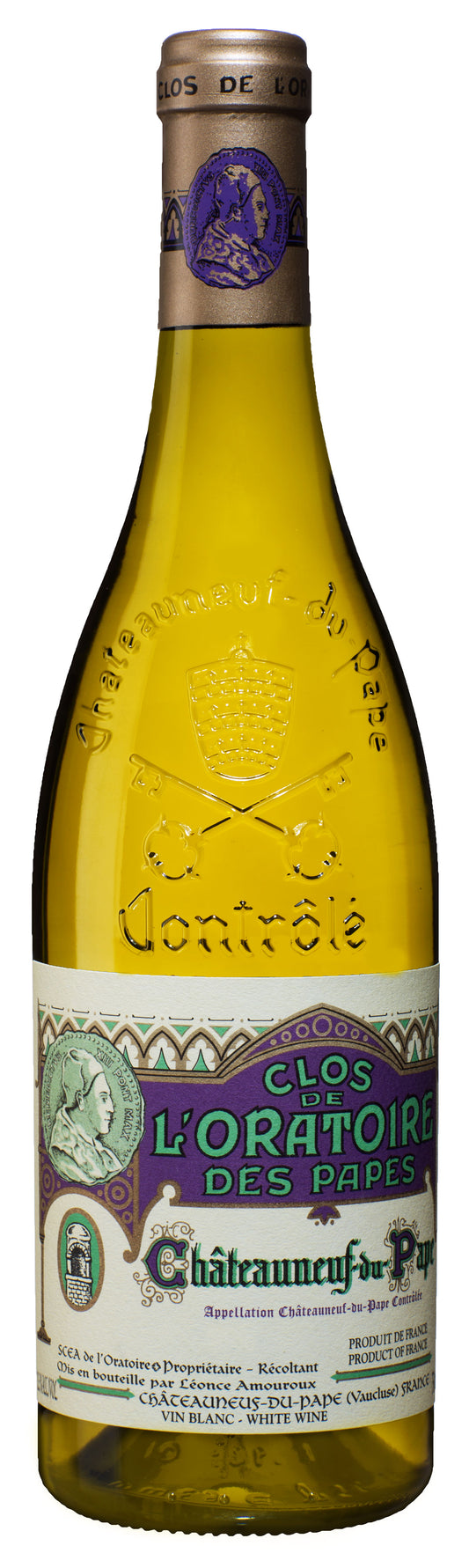 Clos de l'Oratoire des Papes Chateauneuf-du-Pape Blanc 2022  Front Bottle Shot
