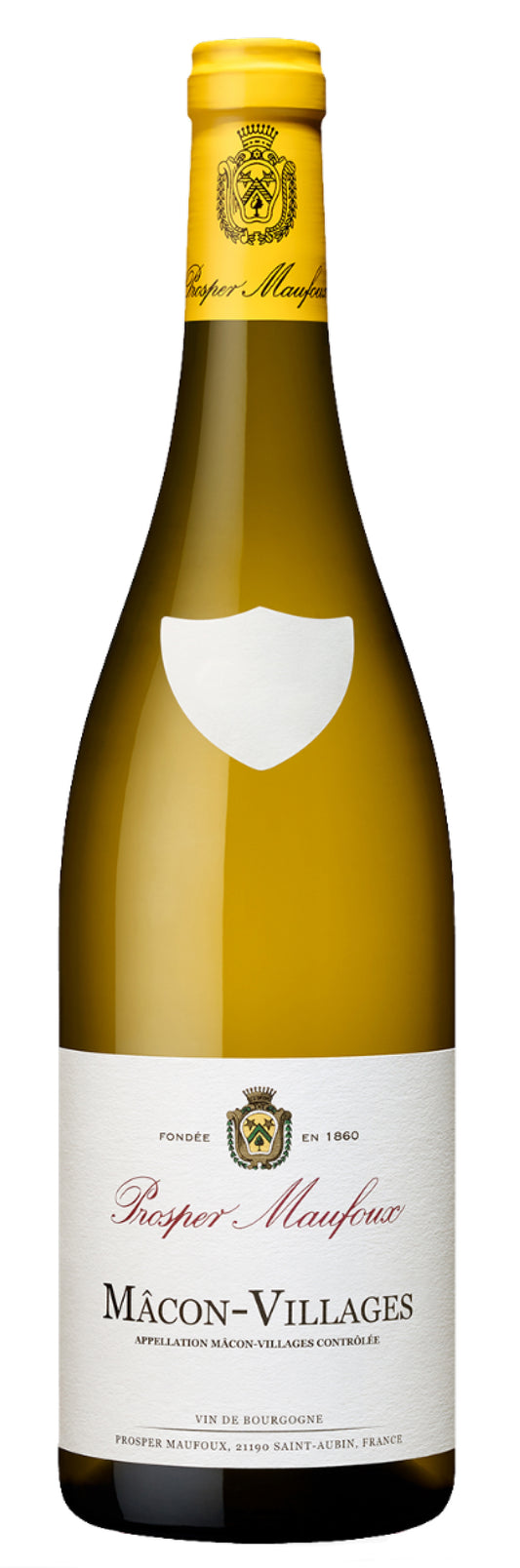 Prosper Maufoux Macon Villages Chardonnay 2021  Front Bottle Shot