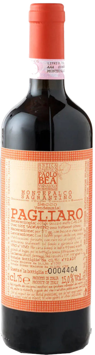Paolo Bea Sagrantino di Montefalco Pagliaro 2019  Front Bottle Shot