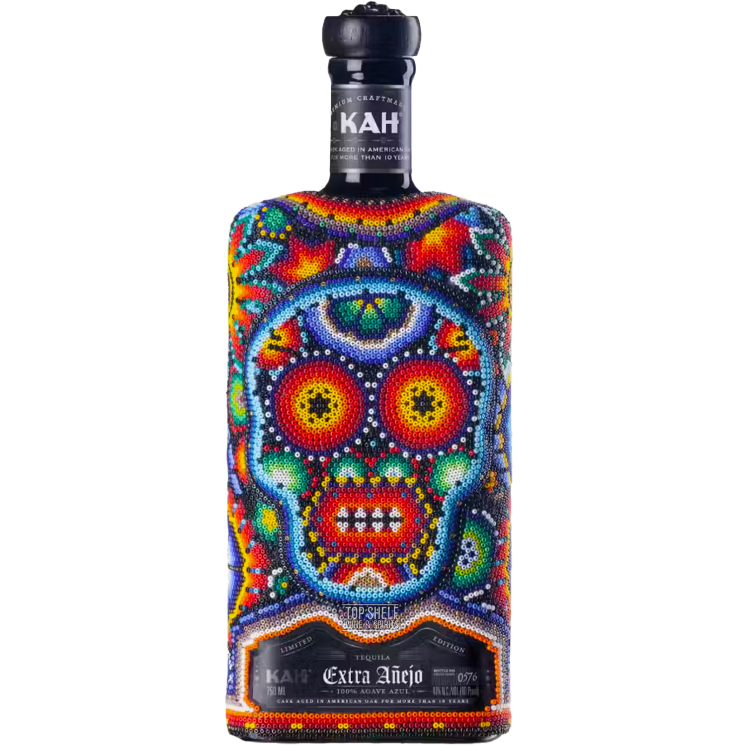 Kah Tequila Extra AÃ±ejo Huichol Tribe Tequila (Beaded Bottle: Limited Edition)