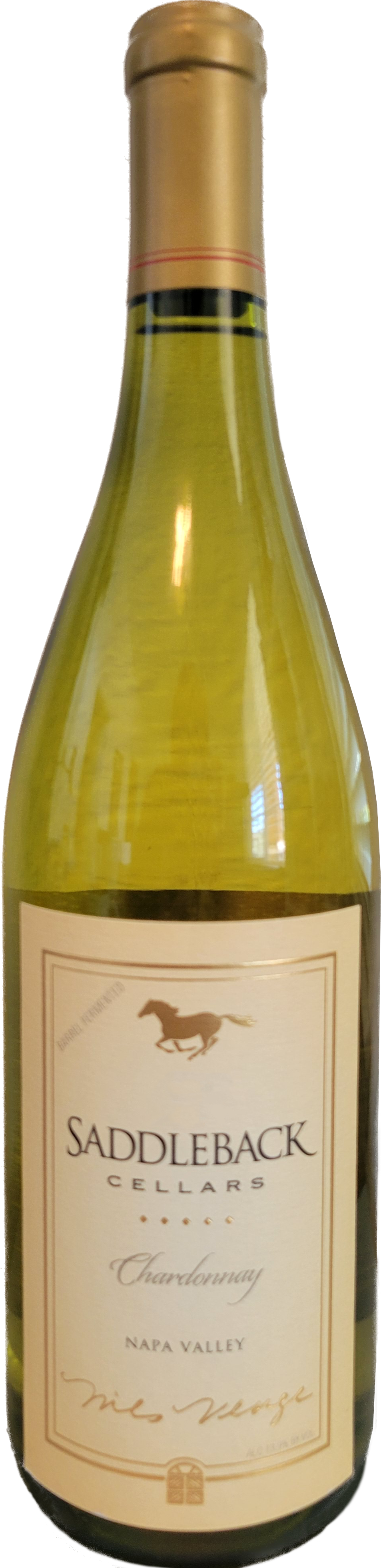 Saddleback Barrel Fermented Chardonnay 2023  Front Bottle Shot