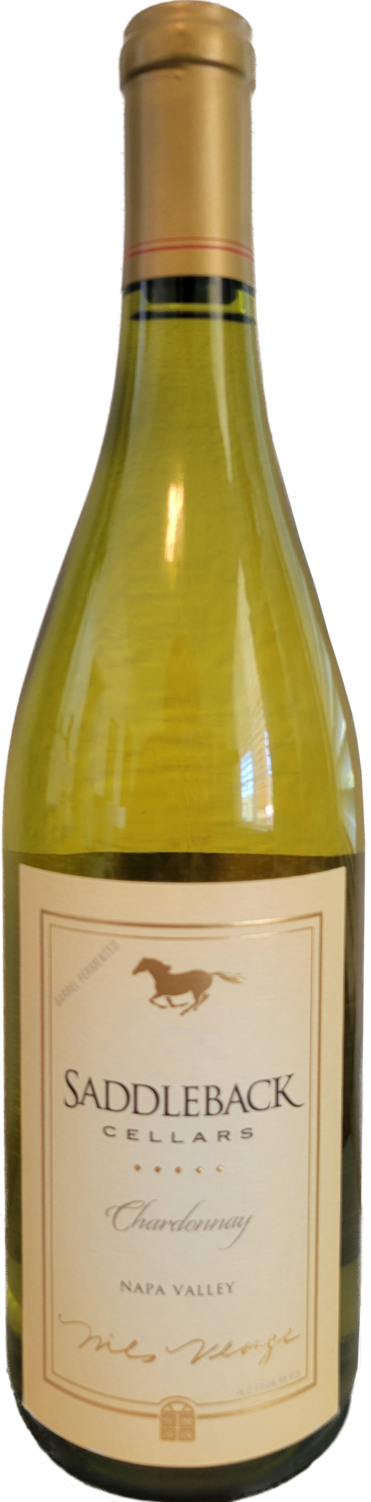 Saddleback Barrel Fermented Chardonnay 2023  Front Bottle Shot