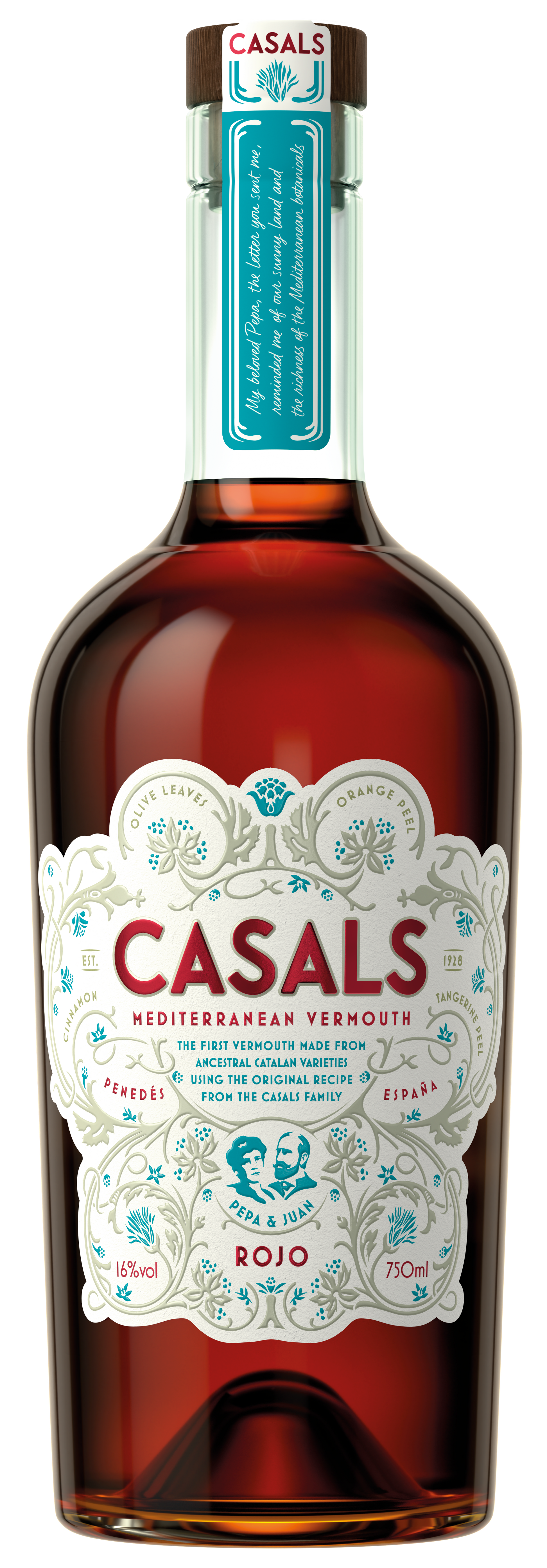 Casals Mediterranean Vermouth  Front Bottle Shot