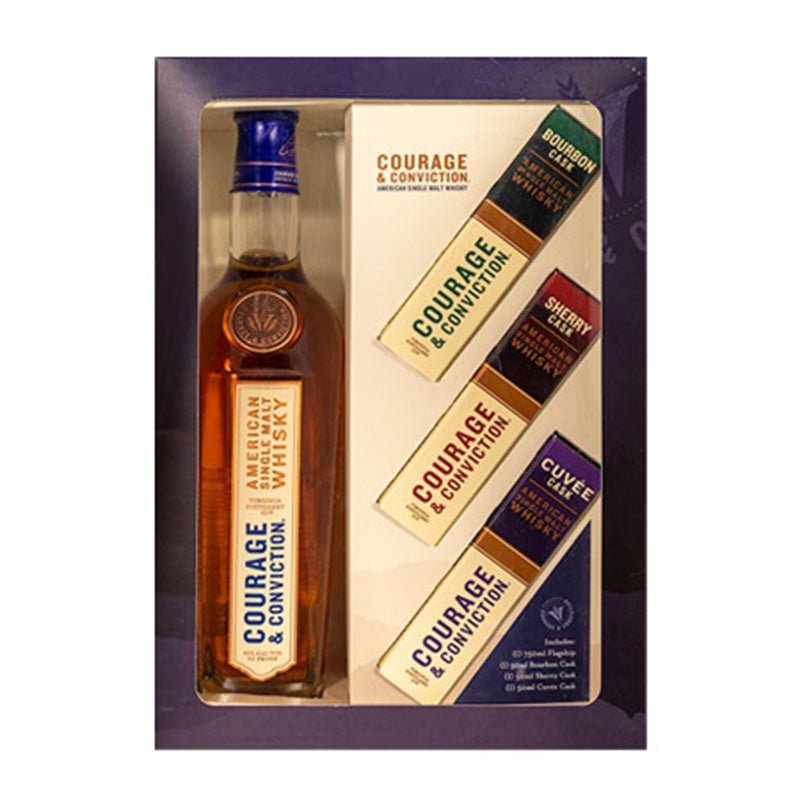 Virginia Distillery Courage and Conviction American Whiskey 750ml and Mini Shots 3/50ml