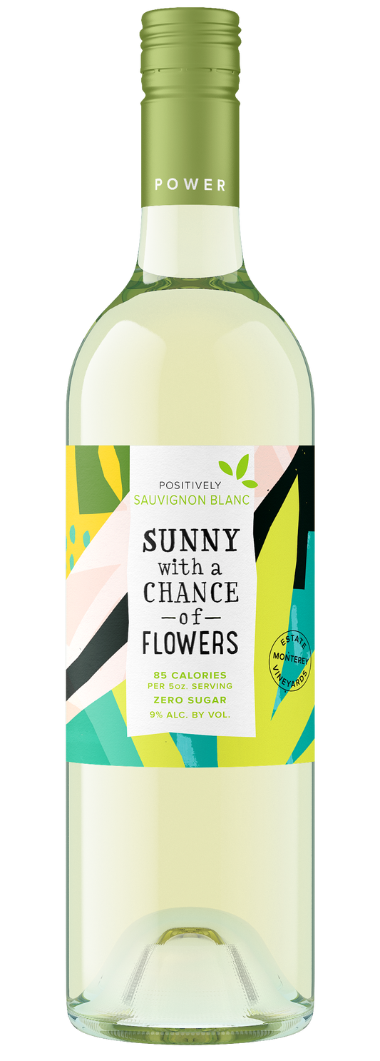 Sunny With a Chance of Flowers Sauvignon Blanc 2023  Front Bottle Shot