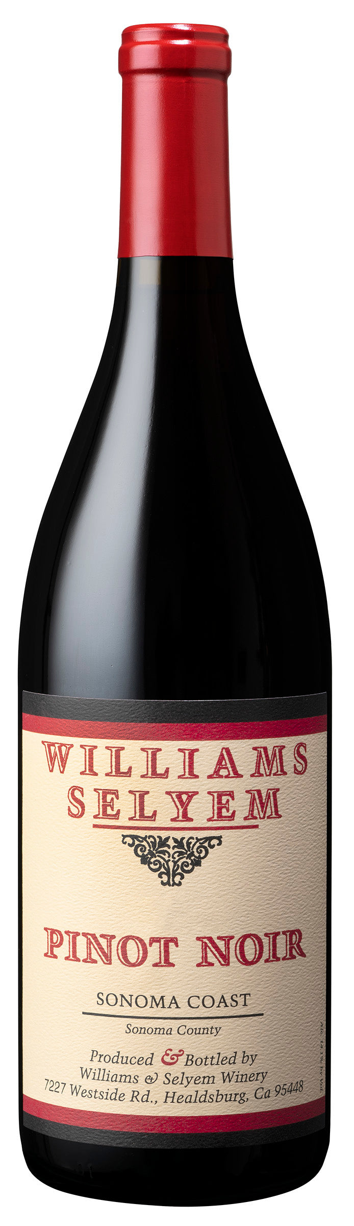 Williams Selyem Sonoma Coast Pinot Noir 2023  Front Bottle Shot