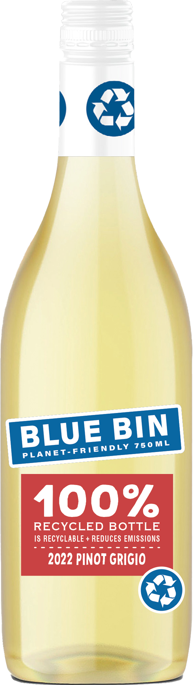 Ron Rubin Blue Bin Pinot Grigio 2022  Front Bottle Shot