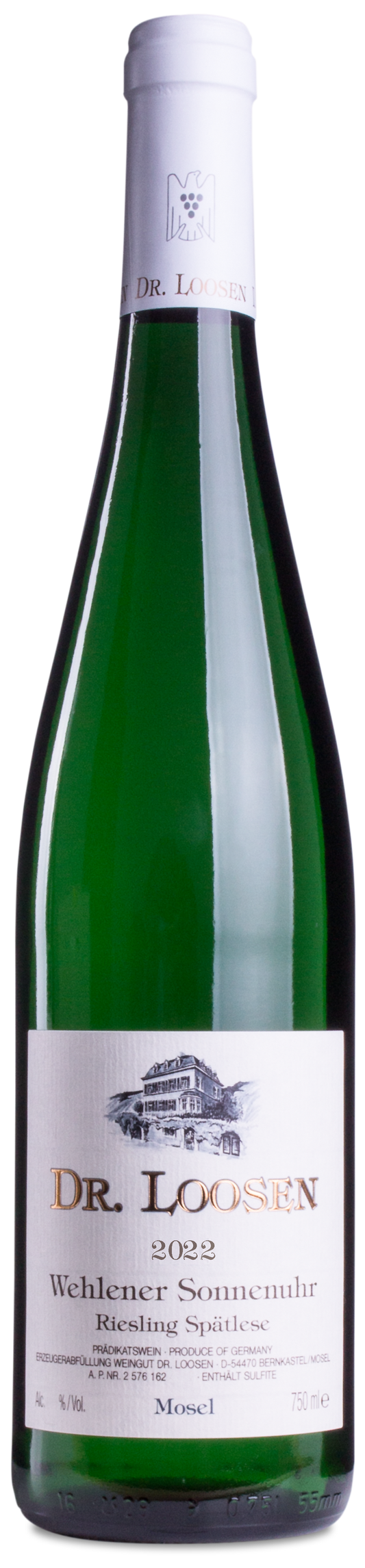 Dr. Loosen Wehlener Sonnenuhr Riesling Spatlese 2022  Front Bottle Shot