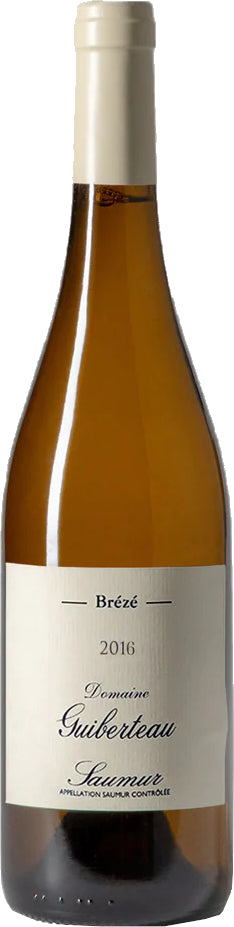 Domaine Guiberteau Saumur Breze Blanc 2016  Front Bottle Shot