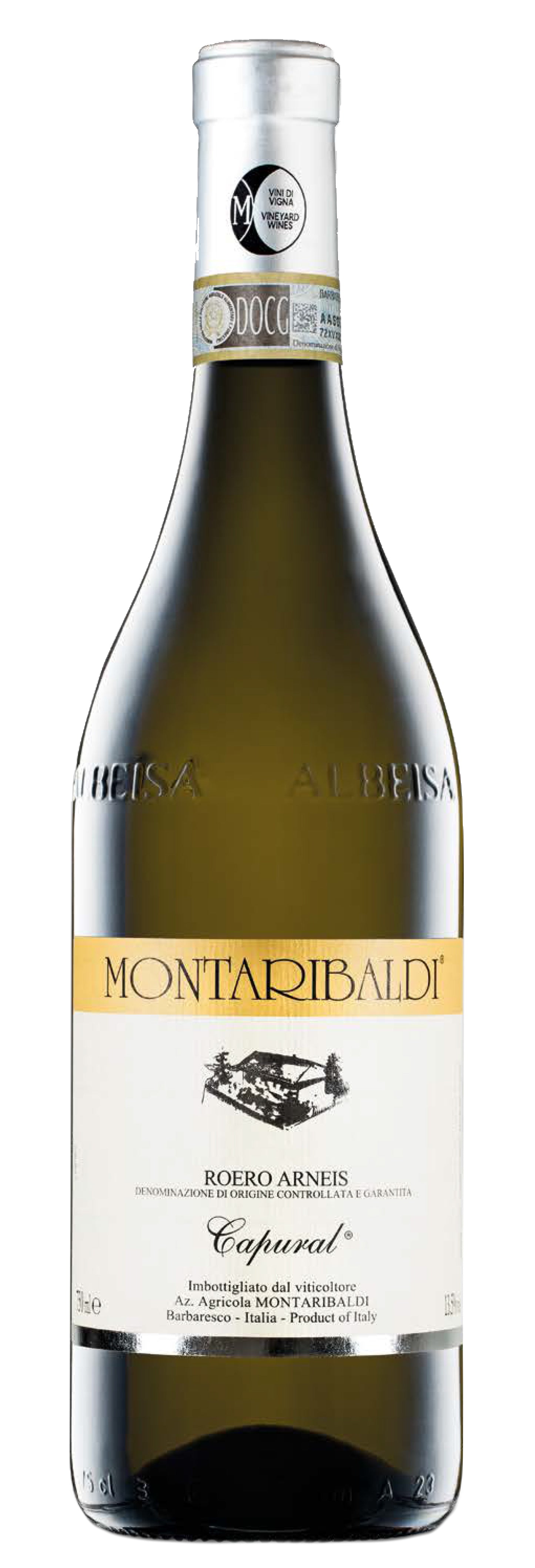 Montaribaldi Roero Arneis Capural 2022  Front Bottle Shot