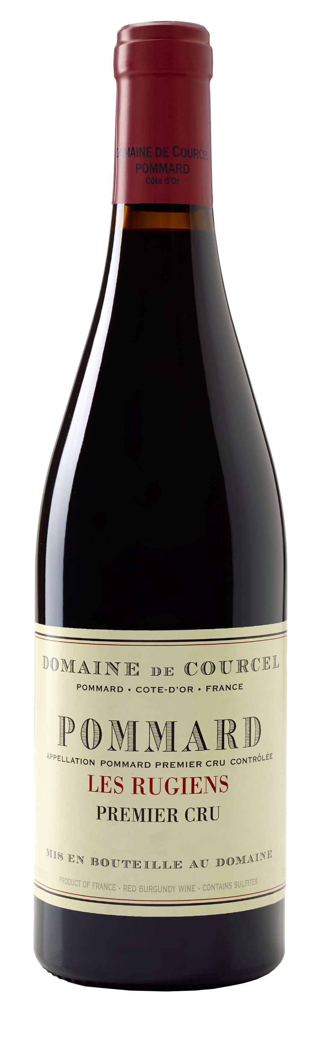 Domaine de Courcel Pommard Les Rugiens Premier Cru 2018  Front Bottle Shot