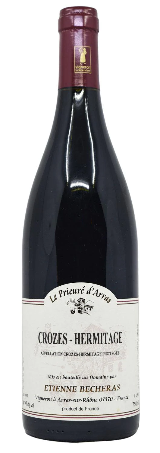 Etienne Becheras Crozes-Hermitage Le Prieure d'Arras 2022  Front Bottle Shot