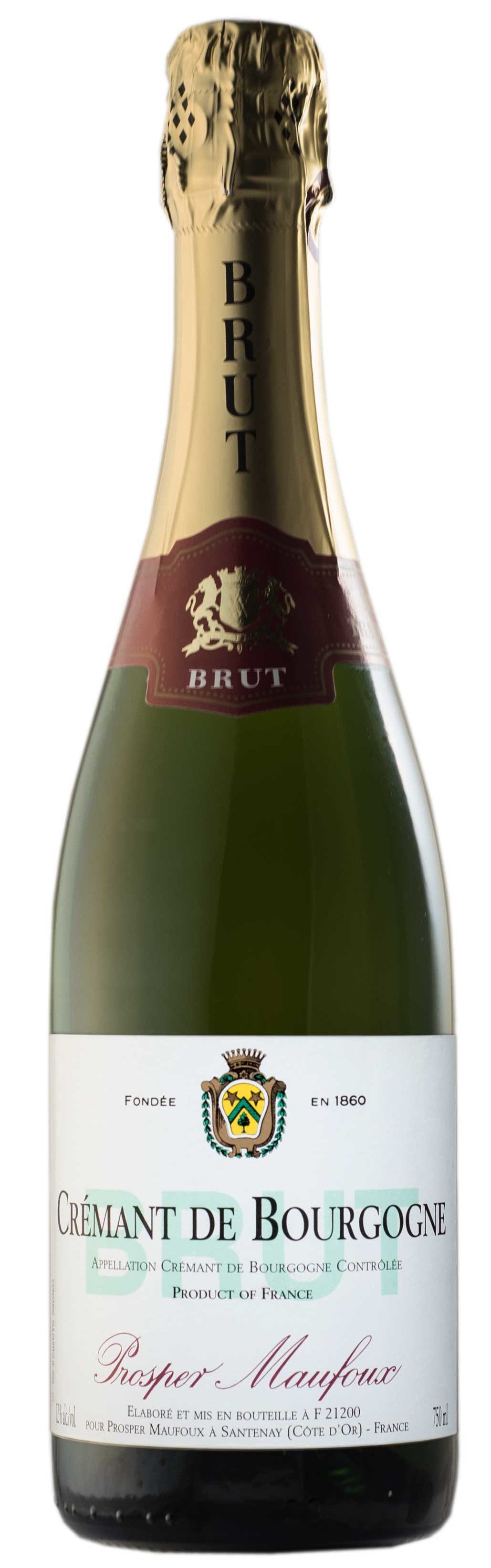Prosper Maufoux Cremant de Bourgogne Blanc  Front Bottle Shot