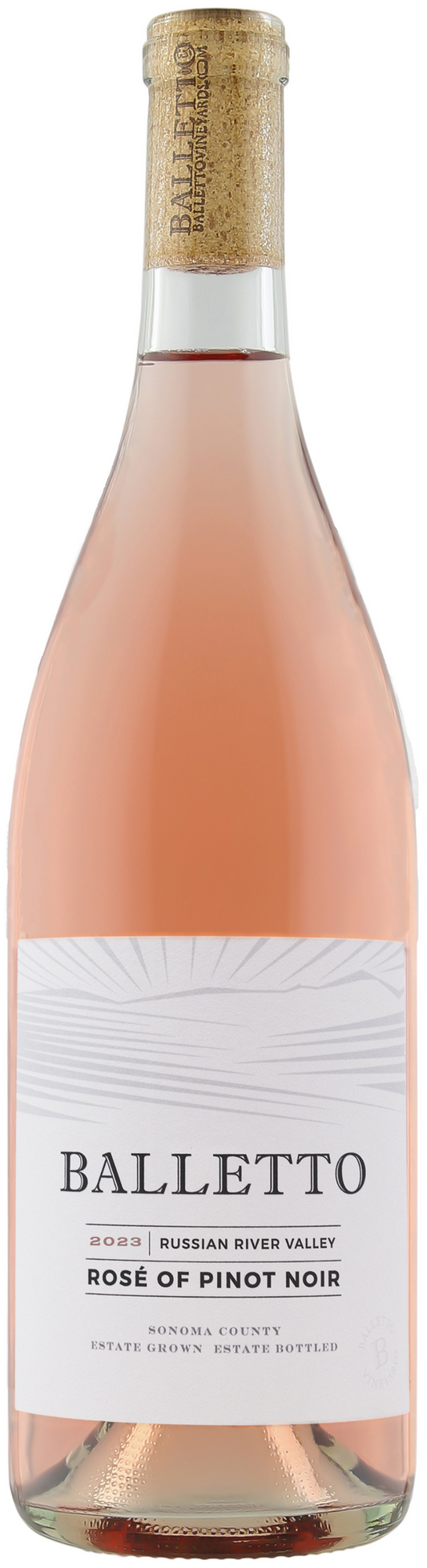 Balletto Winery Rose of Pinot Noir 2023  Front Bottle Shot