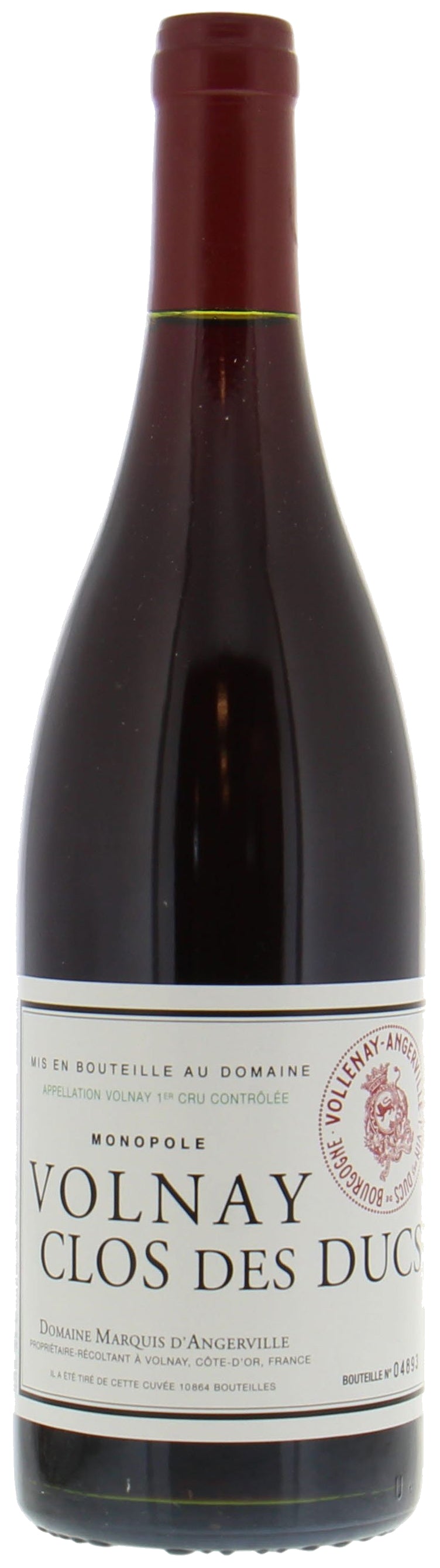 Domaine Marquis d'Angerville Volnay Clos des Ducs Premier Cru Monopole 2022  Front Bottle Shot