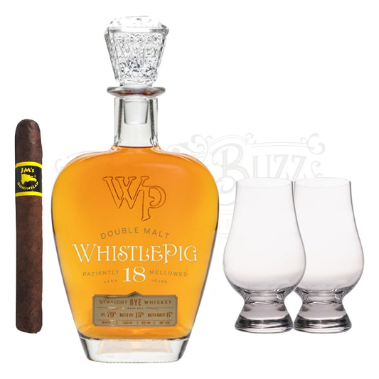 WhistlePig 18 Year With Glencairn Set & Cigar Bundle