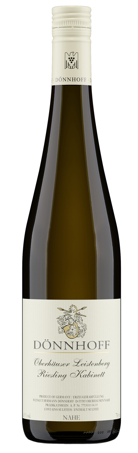 Donnhoff Oberhauser Leistenberg Riesling Kabinett 2023  Front Bottle Shot