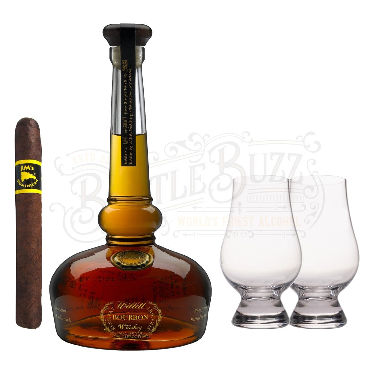 Willett Pot Still Reserve with Glencairn Set & Cigar Bundle