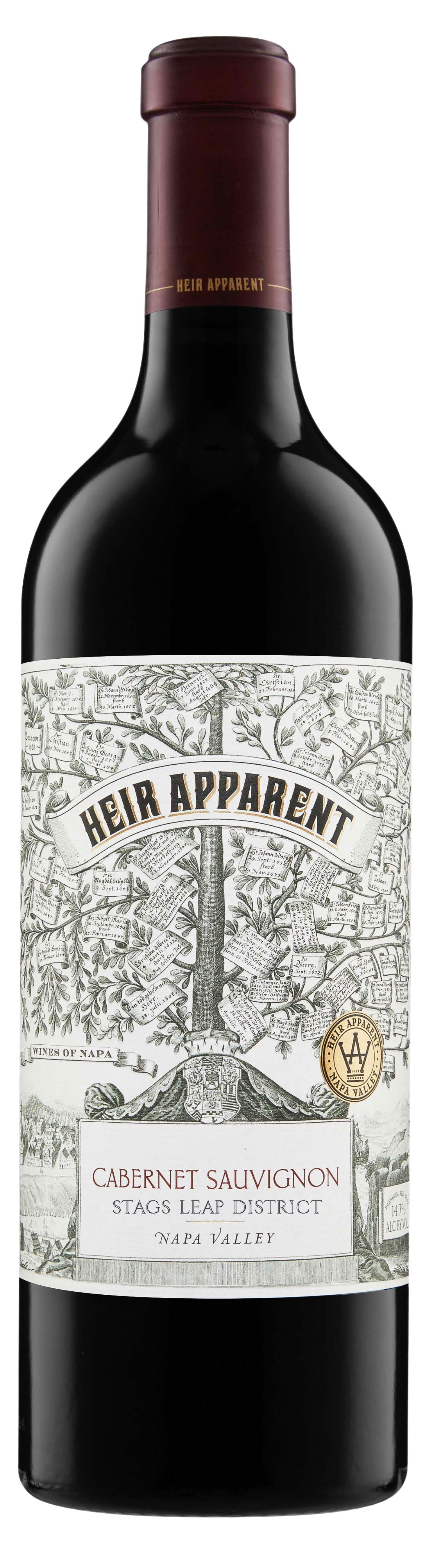 Heir Apparent Stags Leap District Cabernet Sauvignon 2021  Front Bottle Shot