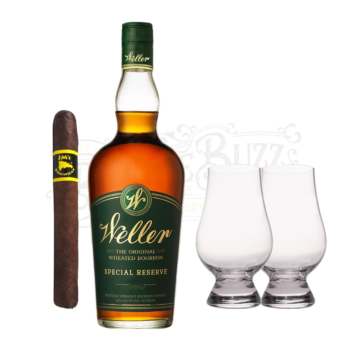 W.L. Weller Special Reserve Bourbon with Glencairn Set & Cigar Bundle