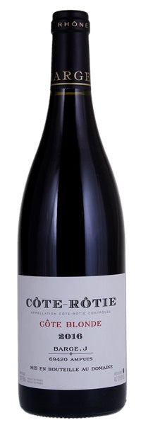 Julien Barge Cote Rotie Cote Blonde 2016  Front Bottle Shot