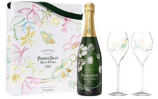 Perrier-Jouet Belle Epoque With Glassware Set 2016  Front Bottle Shot