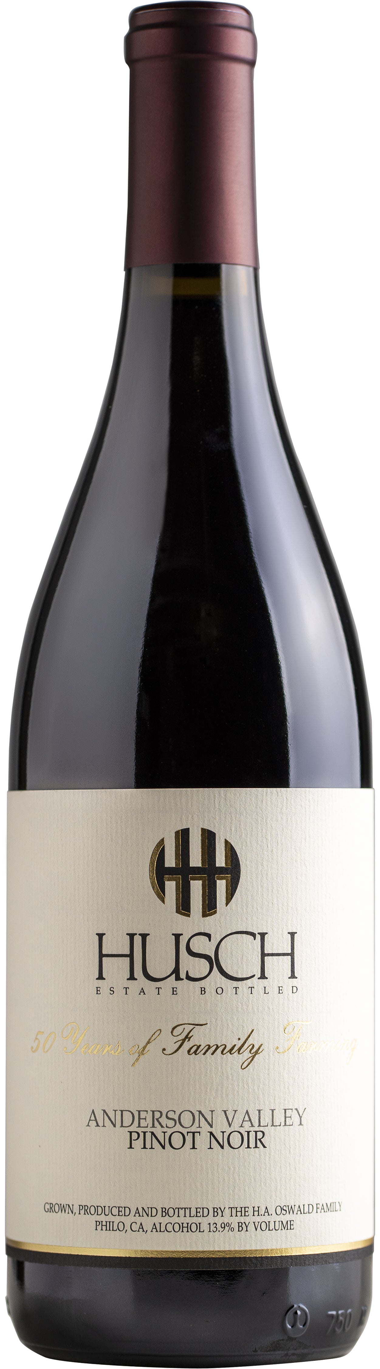 Husch Anderson Valley Pinot Noir 2022  Front Bottle Shot