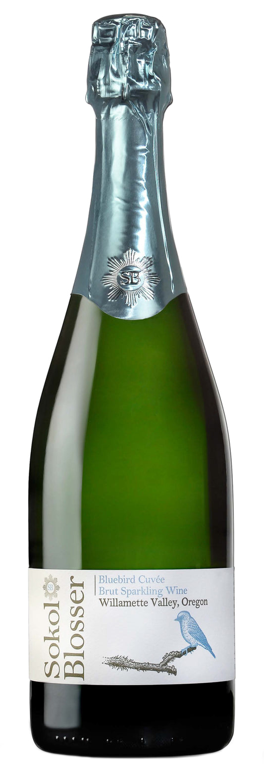 Sokol Blosser Bluebird Cuvee Sparkling 2021  Front Bottle Shot