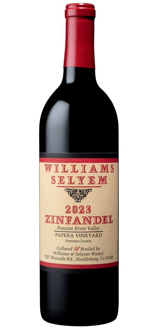 Williams Selyem Papera Vineyard Zinfandel 2023  Front Bottle Shot