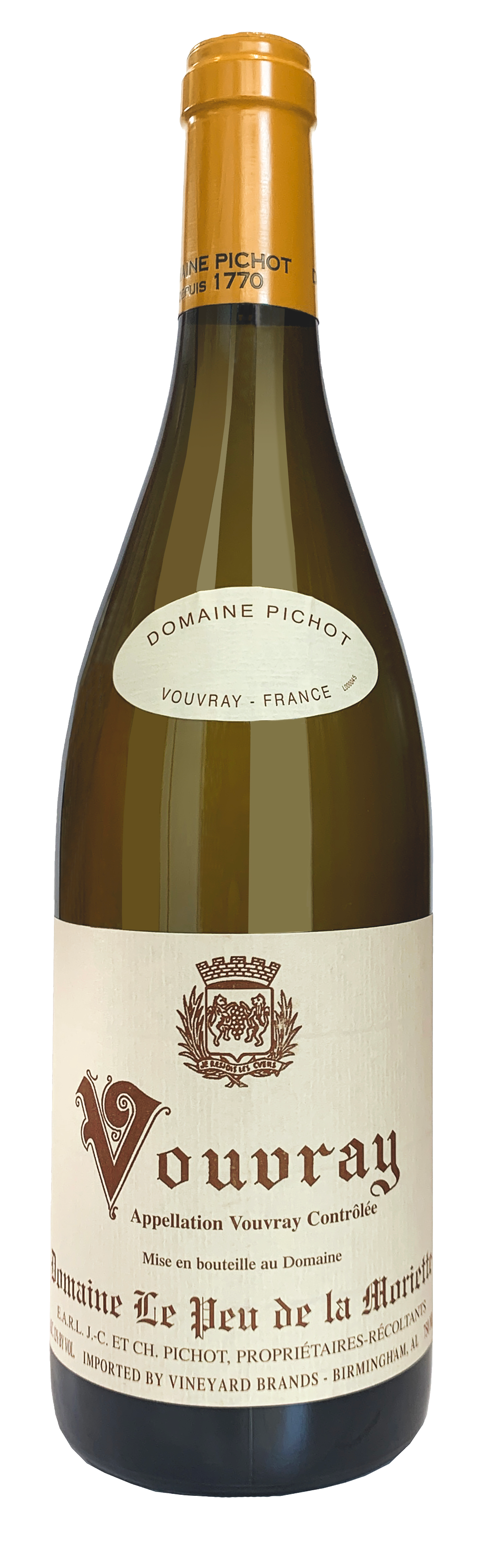 Domaine Pichot Vouvray Domaine Le Peu de la Moriette 2022  Front Bottle Shot
