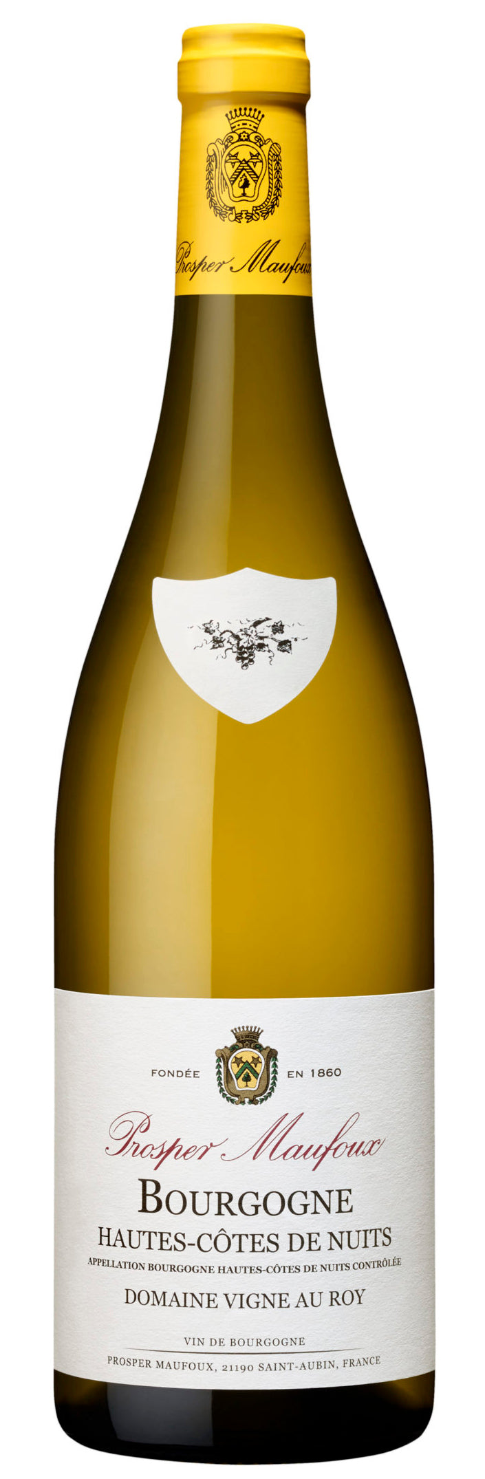 Prosper Maufoux Bourgogne Hautes-Cotes de Nuits Domaine Vigne au Roy Blanc 2021  Front Bottle Shot