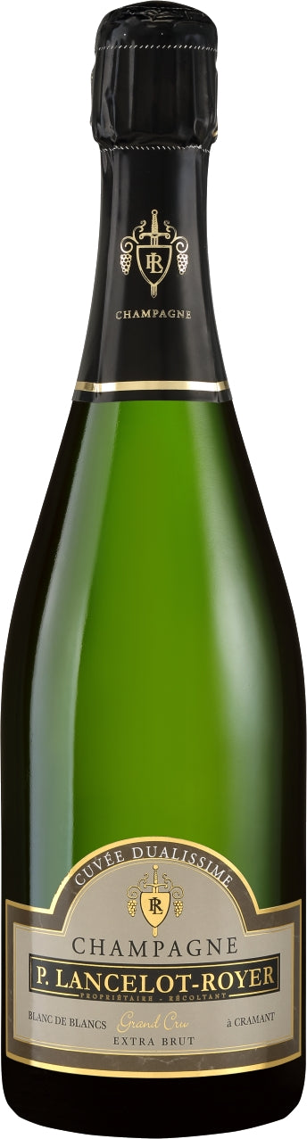 Lancelot-Royer Blancs de Blancs Grand Cru Extra Brut Cuvee Dualissime  Front Bottle Shot