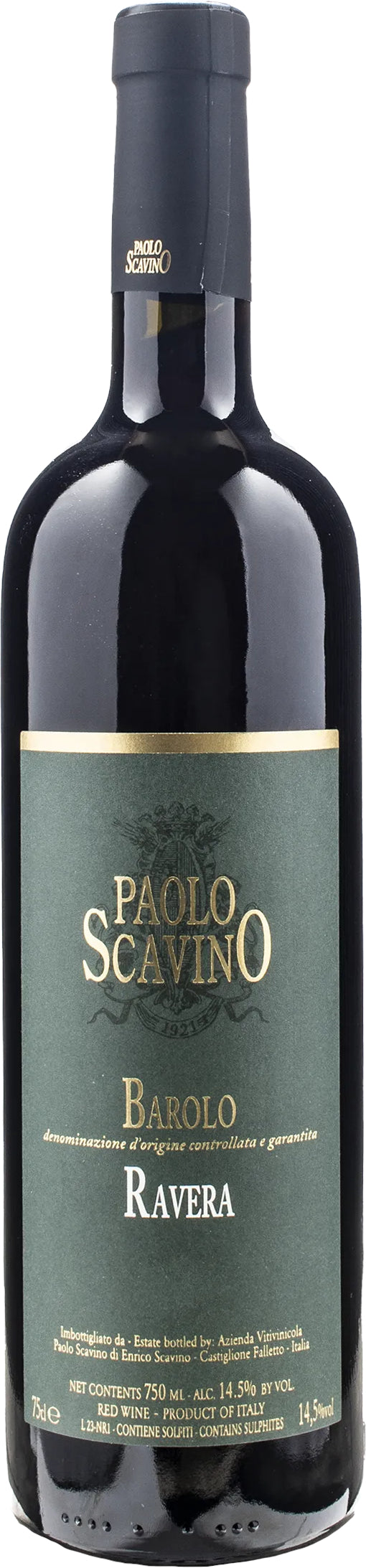 Paolo Scavino Barolo Ravera 2020  Front Bottle Shot