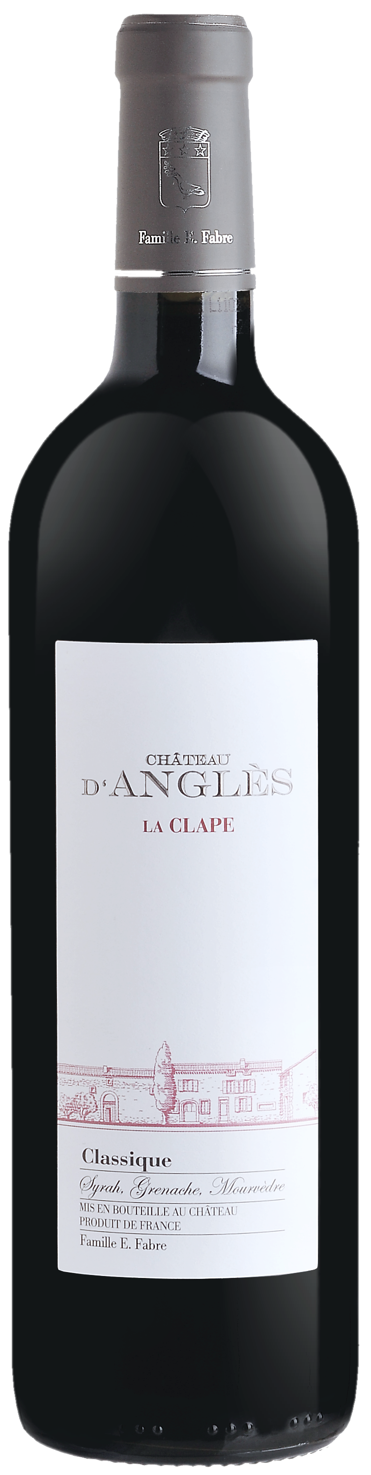 Chateau d'Angles La Clape Classique Rouge 2020  Front Bottle Shot