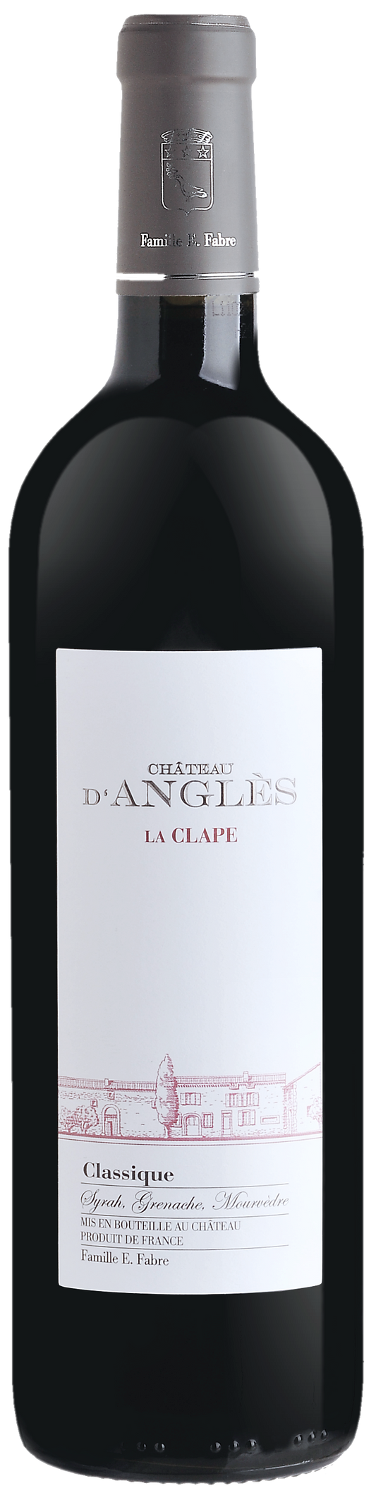 Chateau d'Angles La Clape Classique Rouge 2020  Front Bottle Shot