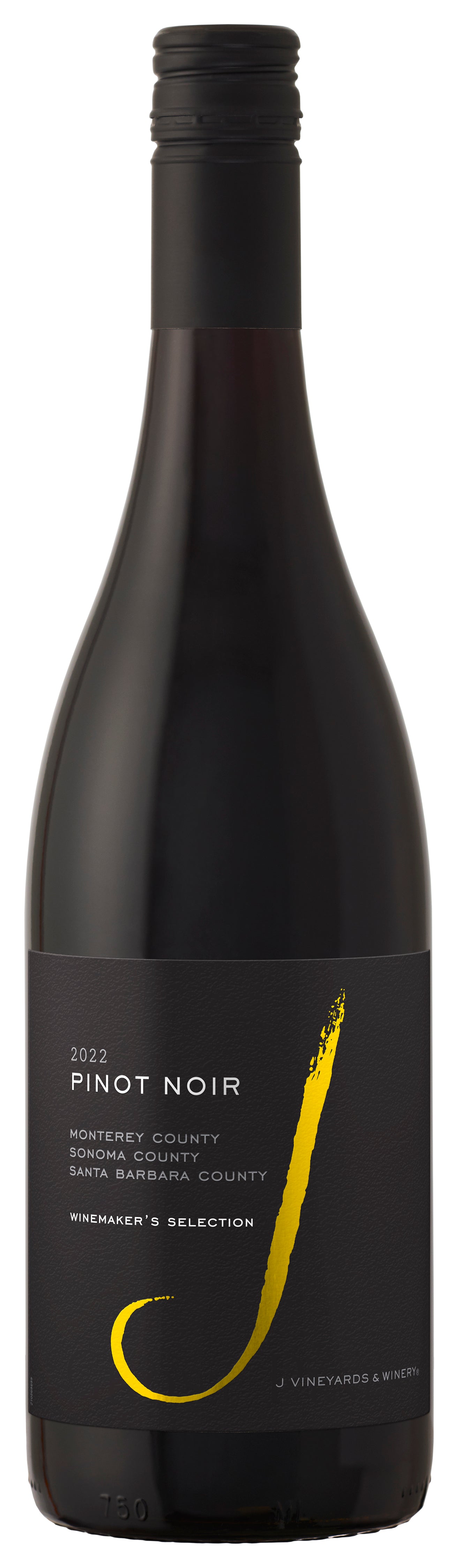 J Vineyards California Pinot Noir 2022  Front Bottle Shot