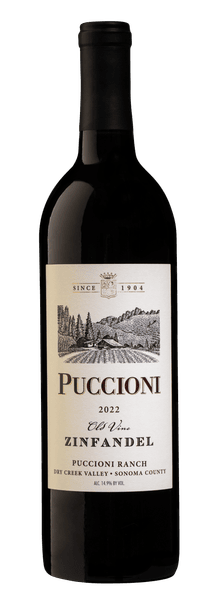 Puccioni Vineyards Old Vine Zinfandel 2022  Front Bottle Shot