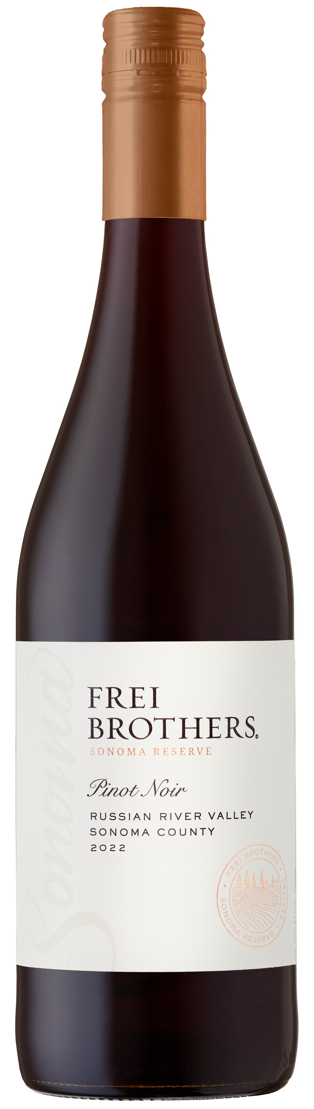 Frei Brothers Reserve Russian River Pinot Noir 2022  Front Bottle Shot