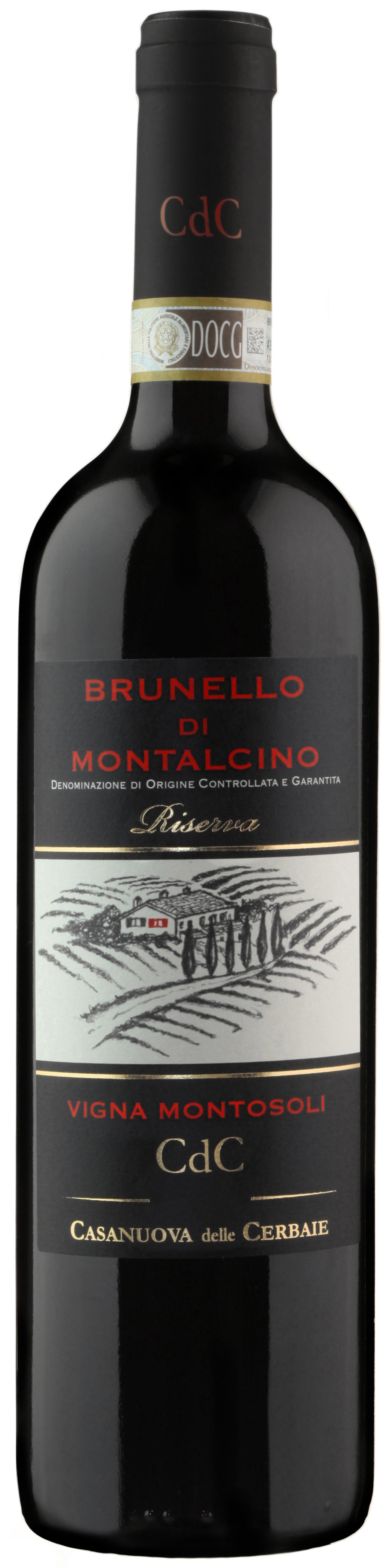 Casanuova delle Cerbaie Brunello di Montalcino Riserva Vigna Montosoli 2015  Front Bottle Shot