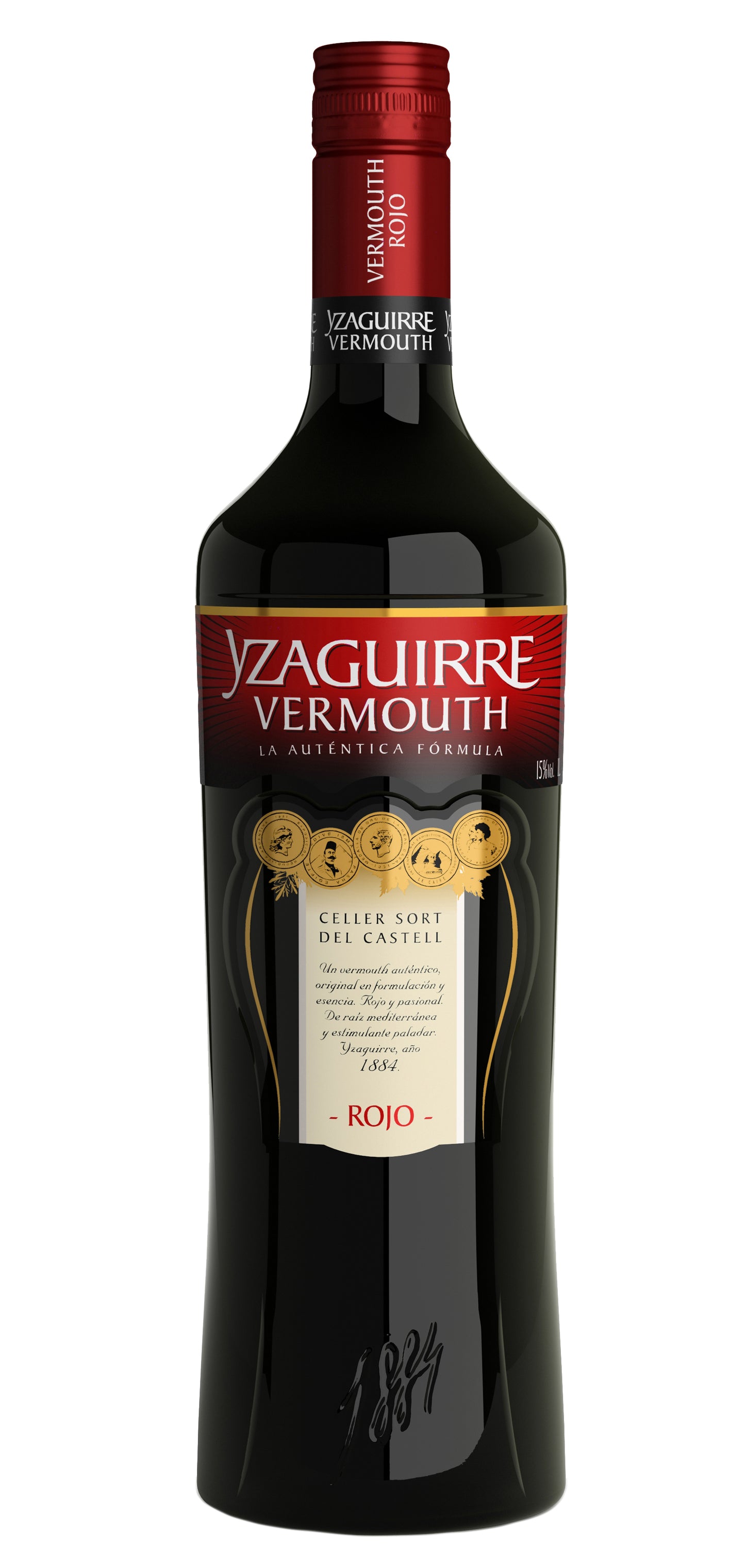 Yzaguirre Rojo Clasico Vermouth (1 Liter)  Front Bottle Shot